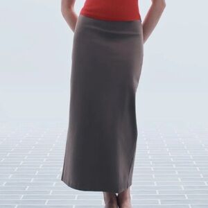 Everlane The Dream Maxi Skirt in Deep Taupe, size medium